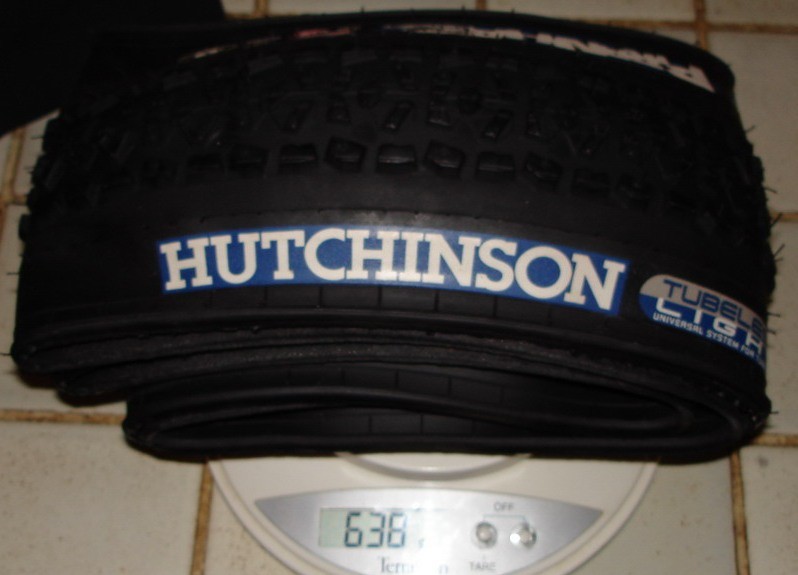 Hutchinson Piranha tubless light 2008 : 638gr